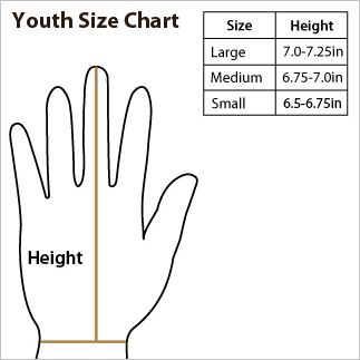 Youth Receiver Gloves Size Chart
